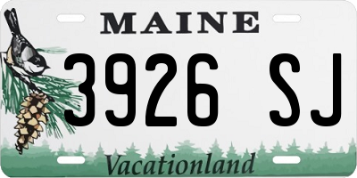 ME license plate 3926SJ