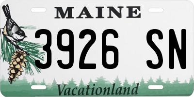 ME license plate 3926SN