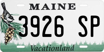 ME license plate 3926SP
