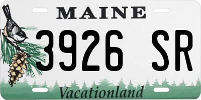 ME license plate 3926SR