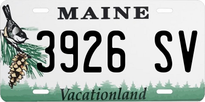ME license plate 3926SV