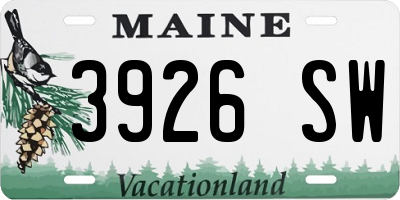 ME license plate 3926SW