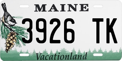 ME license plate 3926TK