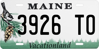 ME license plate 3926TO