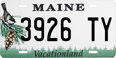 ME license plate 3926TY