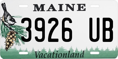 ME license plate 3926UB