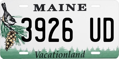 ME license plate 3926UD