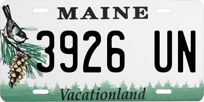 ME license plate 3926UN