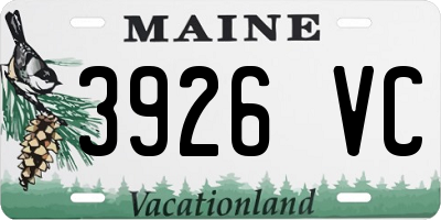 ME license plate 3926VC