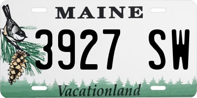 ME license plate 3927SW