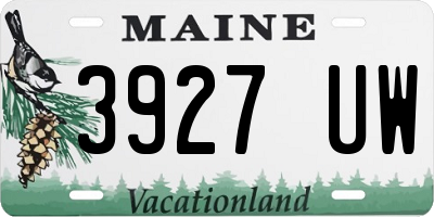 ME license plate 3927UW