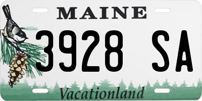 ME license plate 3928SA