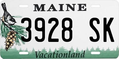 ME license plate 3928SK
