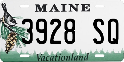 ME license plate 3928SQ