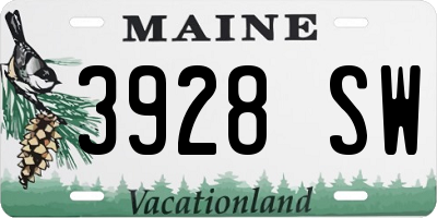 ME license plate 3928SW