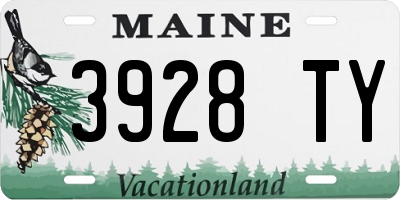 ME license plate 3928TY