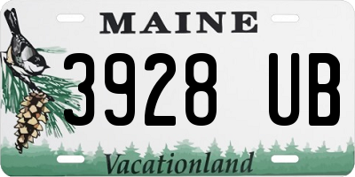 ME license plate 3928UB