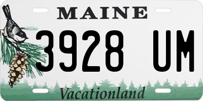 ME license plate 3928UM