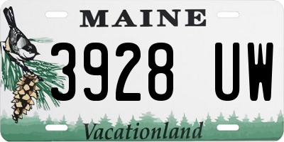 ME license plate 3928UW