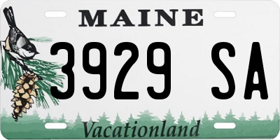 ME license plate 3929SA