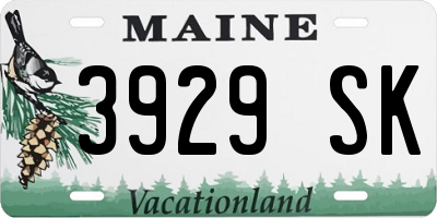 ME license plate 3929SK