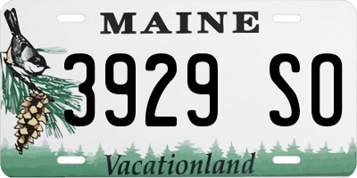 ME license plate 3929SO