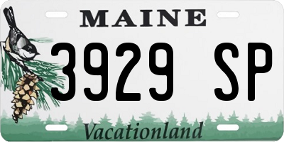 ME license plate 3929SP