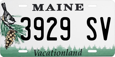 ME license plate 3929SV