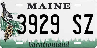 ME license plate 3929SZ