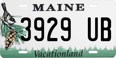ME license plate 3929UB