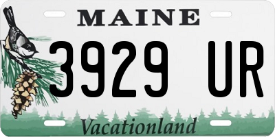 ME license plate 3929UR