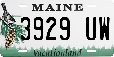 ME license plate 3929UW