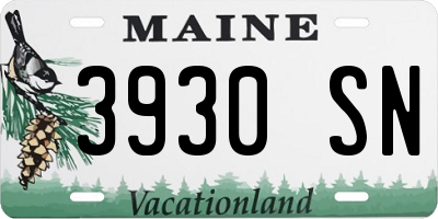 ME license plate 3930SN