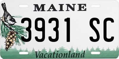 ME license plate 3931SC