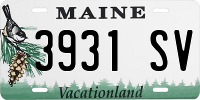 ME license plate 3931SV