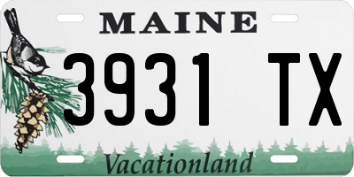 ME license plate 3931TX