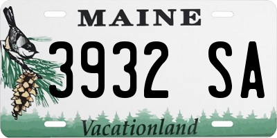 ME license plate 3932SA