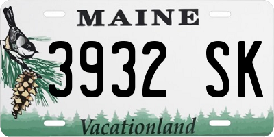 ME license plate 3932SK