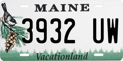 ME license plate 3932UW