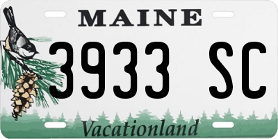 ME license plate 3933SC