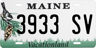 ME license plate 3933SV