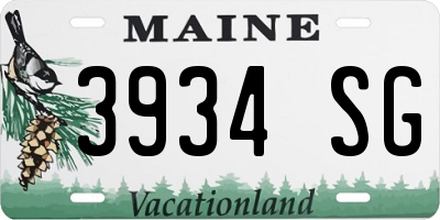 ME license plate 3934SG