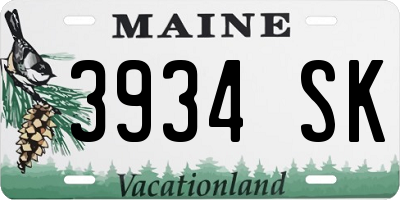 ME license plate 3934SK