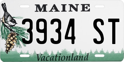 ME license plate 3934ST