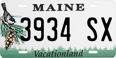 ME license plate 3934SX