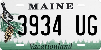 ME license plate 3934UG