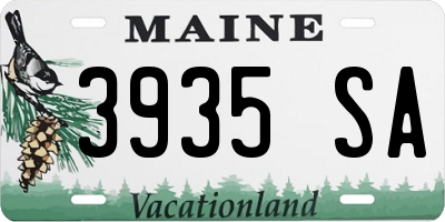 ME license plate 3935SA