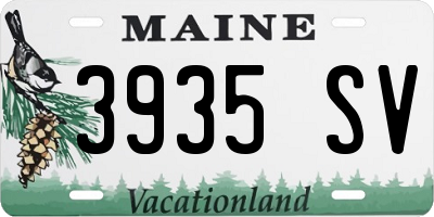 ME license plate 3935SV