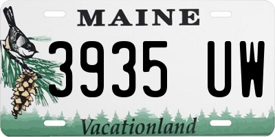 ME license plate 3935UW