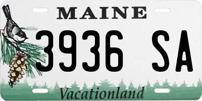 ME license plate 3936SA